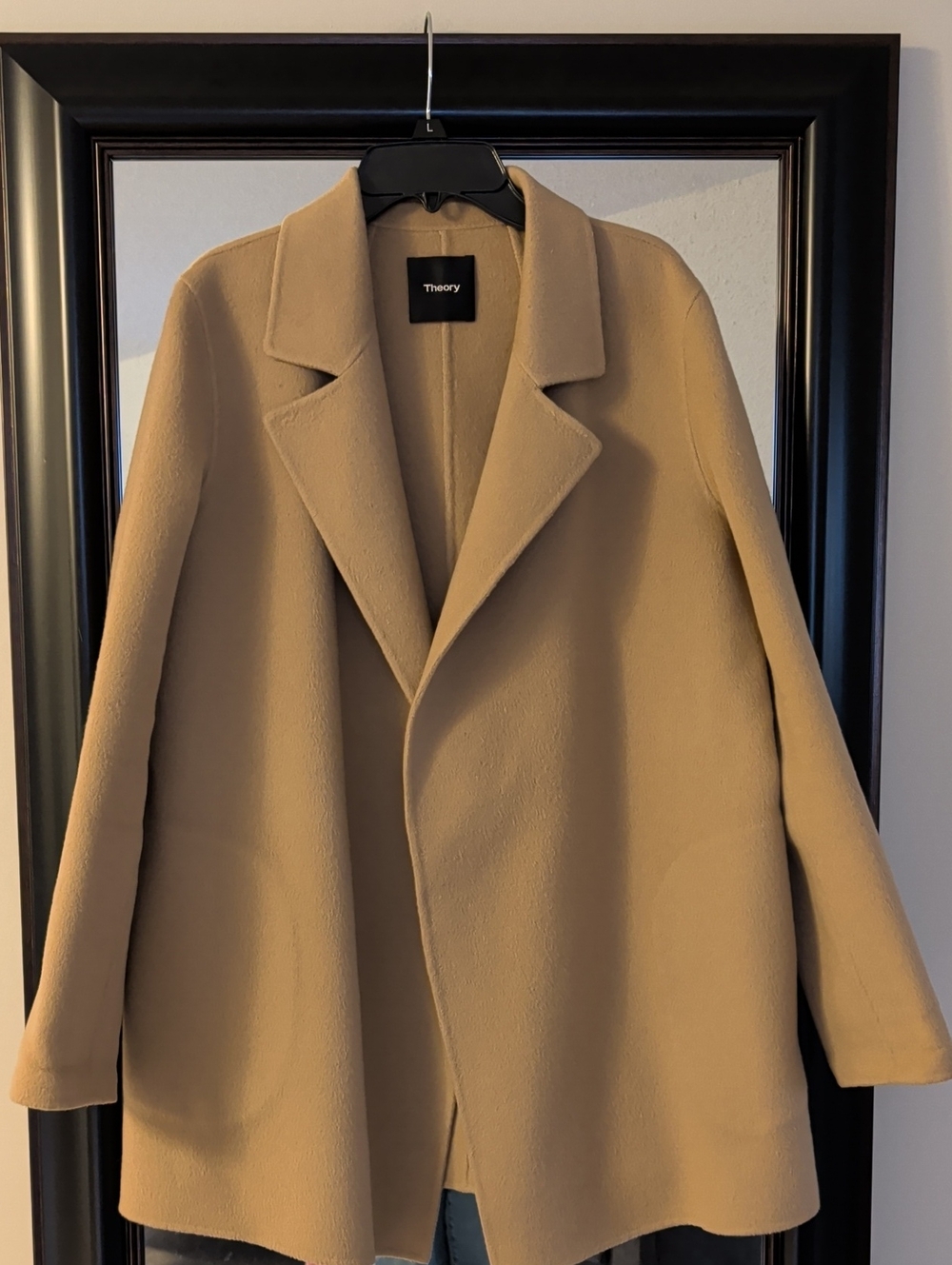 Theory Women's Camel Wool Cashmere Blend Open-Front Coat